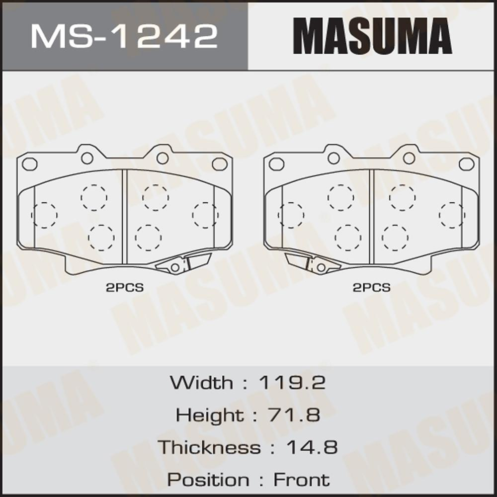 Купить запчасть MASUMA - MS1242 Тормозные колодки передние Toyota Land Cruiser 80