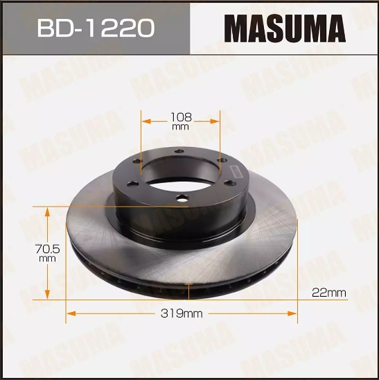 Купить запчасть MASUMA - BD1220 Тормозной диск передний Toyota Land Cruiser Prado 95, Hilux Surf 185
