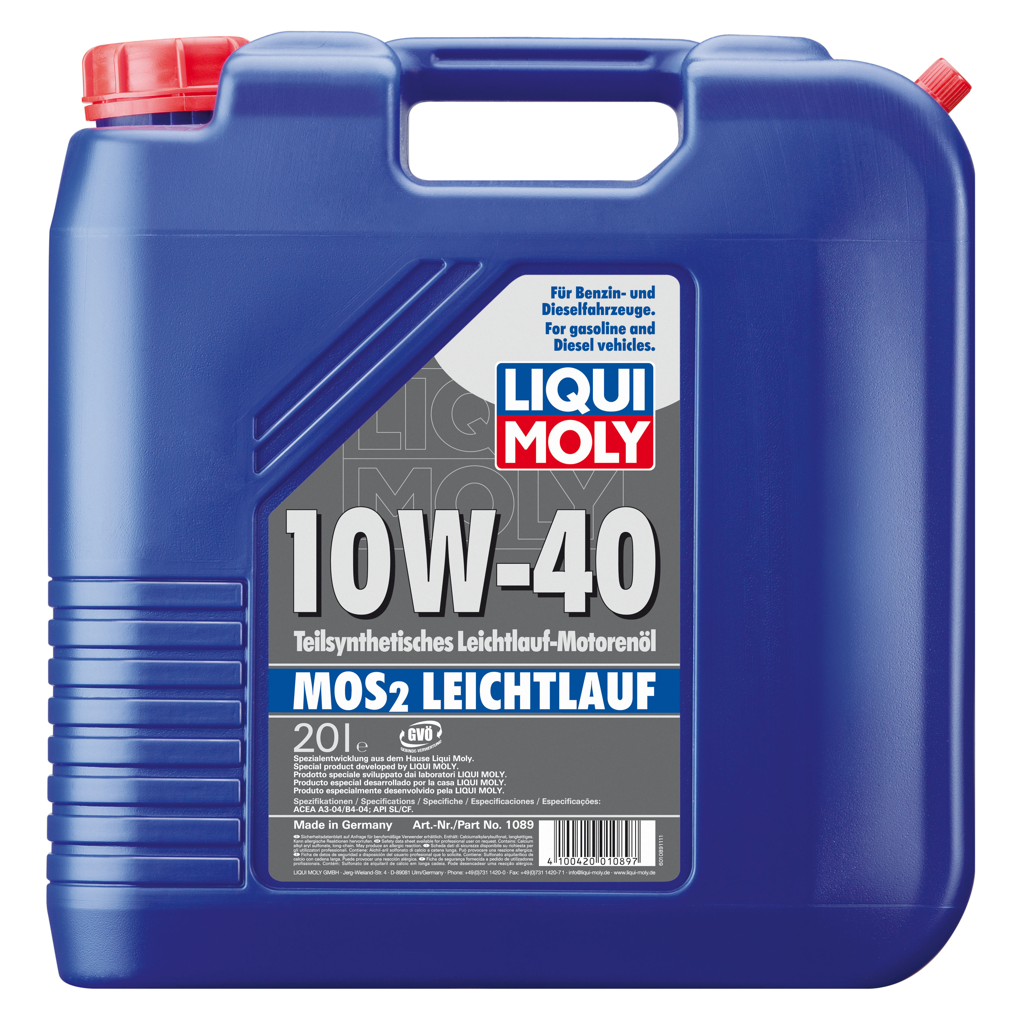 Купить Liqui moly 1089 MoS2 Leichtlauf SAE 10W-40