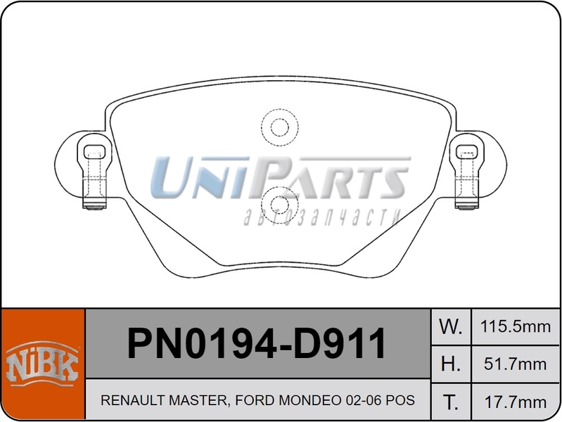 Купить запчасть NIBK - PN0194 
