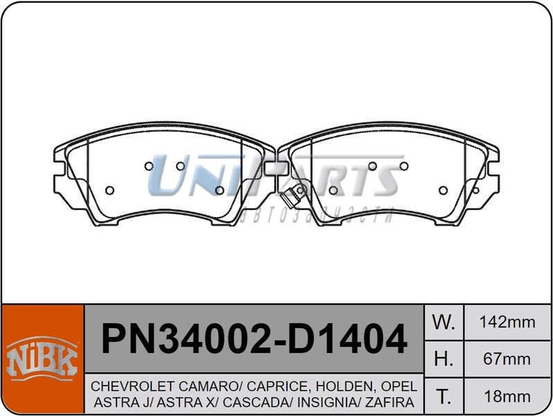 Купить запчасть NIBK - PN34002 